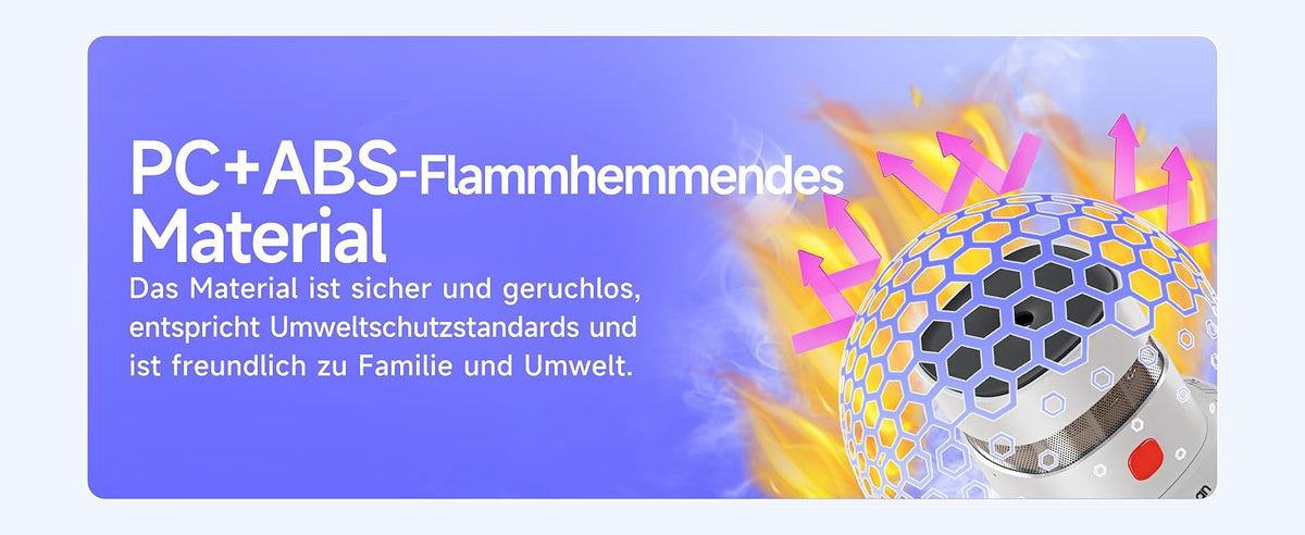 Heiman HS1SA Rauchmelder aus PC+ABS-Flammhemmendem Material, sicher und geruchlos, entspricht Umweltstandards und ist freundlich zu Familie und Umwelt.