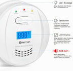 Heiman 723ESY CO Melder Alarm Kohlenmonoxidmelder mit digitaler LCD-Anzeige EN50291