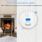 Heiman 723ESY CO Melder Alarm Kohlenmonoxidmelder mit digitaler LCD-Anzeige EN50291