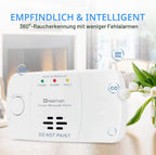 Heiman HM-722ES-A CO Melder Kohlenmonoxidmelder mit Batteriebetrieben