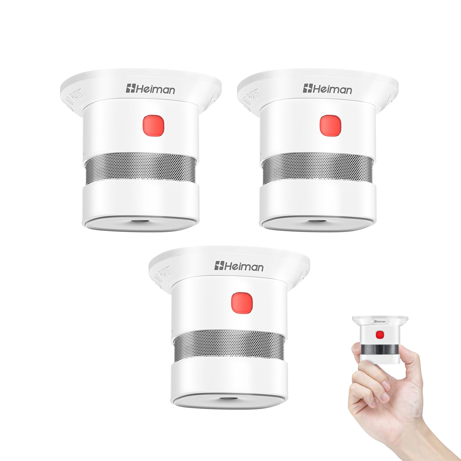 Heiman S1-R Smoke Detectors,Interconnected Smoke Aalrm Battery Operated, UL 2034 5th Certified, Wireless Small Mini Carbon Monoxide Alarm for Home Rental Apartment（副本）