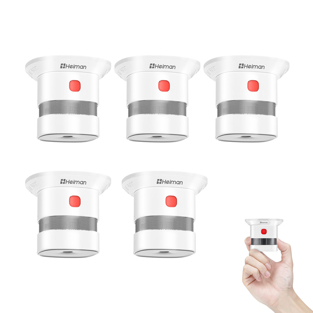 Heiman S1-R Smoke Detectors,Interconnected Smoke Aalrm Battery Operated, UL 2034 5th Certified, Wireless Small Mini Carbon Monoxide Alarm for Home Rental Apartment（副本）
