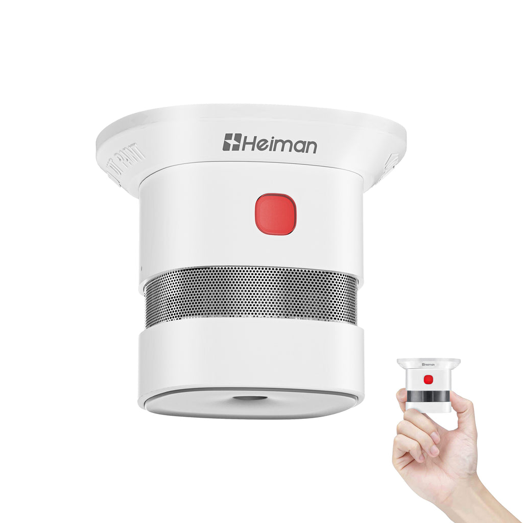 Heiman S1-R Smoke Detectors,Interconnected Smoke Aalrm Battery Operated, UL 2034 5th Certified, Wireless Small Mini Carbon Monoxide Alarm for Home Rental Apartment（副本）