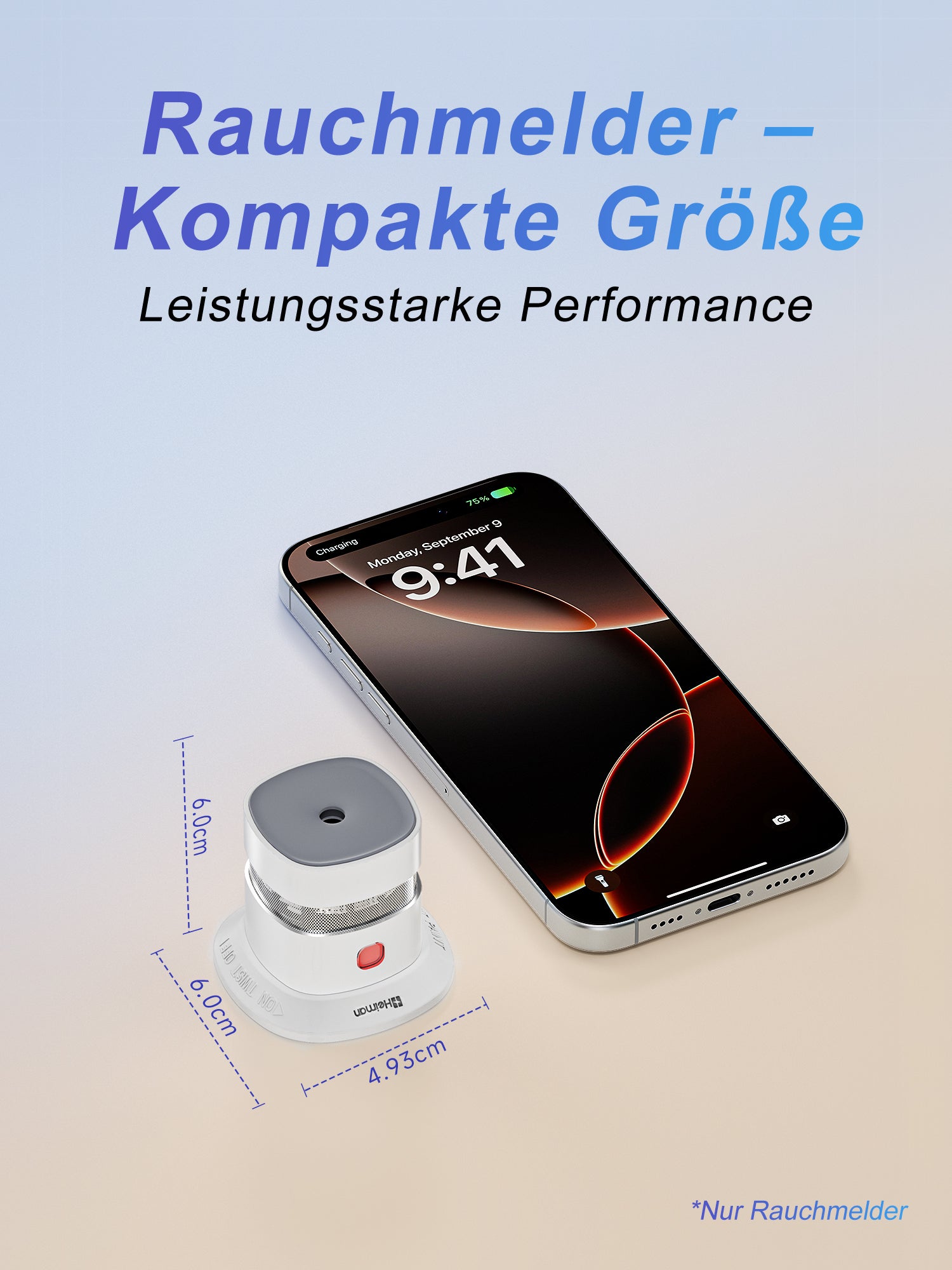 Heiman S1-R Smoke Detectors,Interconnected Smoke Aalrm Battery Operated, UL 2034 5th Certified, Wireless Small Mini Carbon Monoxide Alarm for Home Rental Apartment（副本）