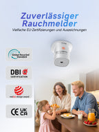 Heiman S1-R Smoke Detectors,Interconnected Smoke Aalrm Battery Operated, UL 2034 5th Certified, Wireless Small Mini Carbon Monoxide Alarm for Home Rental Apartment（副本）