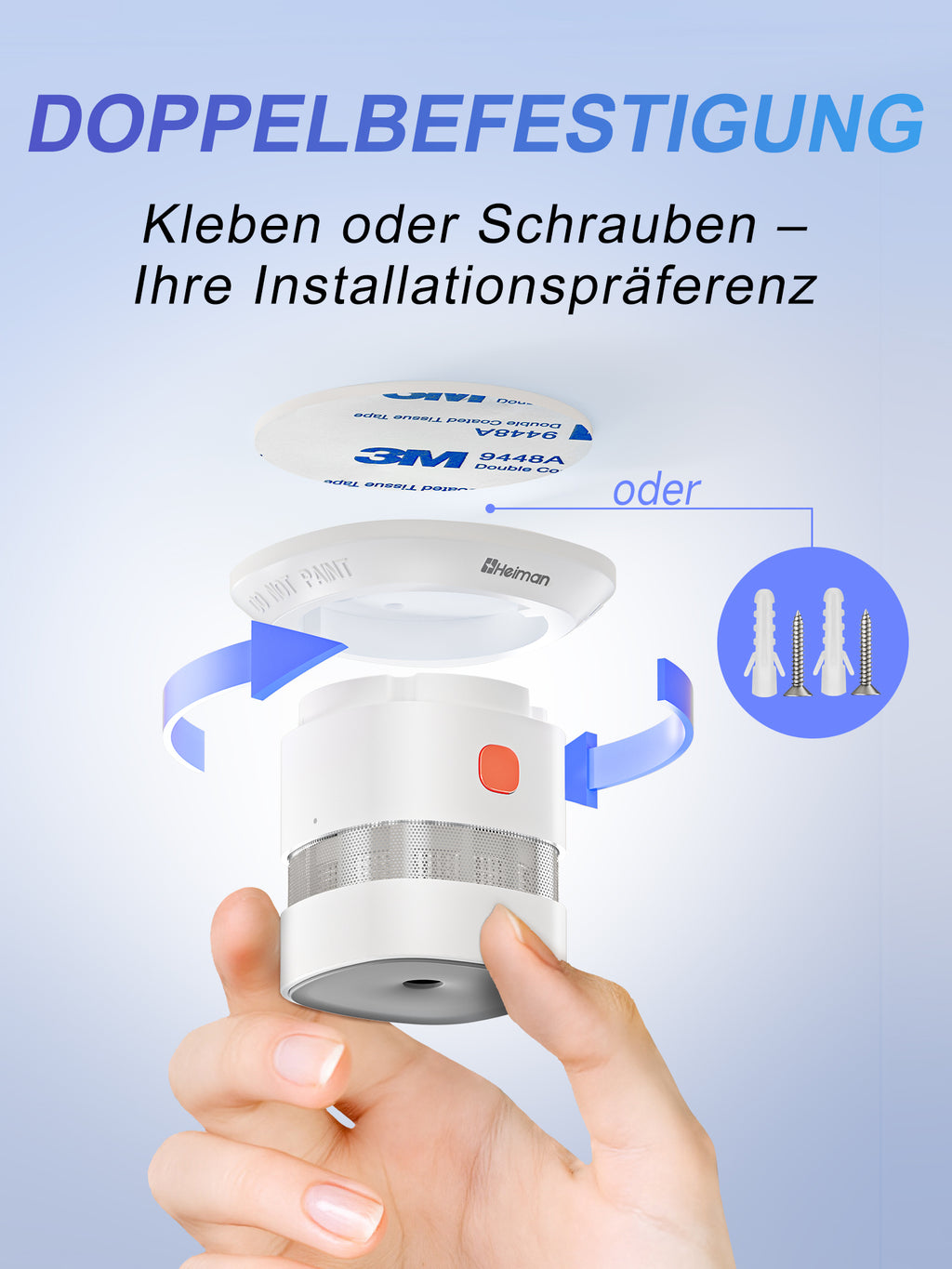 Heiman S1-R Smoke Detectors,Interconnected Smoke Aalrm Battery Operated, UL 2034 5th Certified, Wireless Small Mini Carbon Monoxide Alarm for Home Rental Apartment（副本）