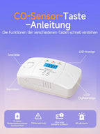 Heiman HM-722ESY-G Kohlenmonoxid Melder, einfache Test-Taste zur regelmäßigen Überprüfung der Gerätefunktion.

