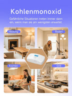 Heiman HM-722ESY-G Kohlenmonoxid Melder, Schutz in verschiedenen Wohnräumen wie Küche, Wohnzimmer, Schlafzimmer und Flur.

