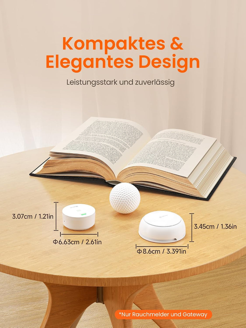 Heiman HM2SA-1W-T Rauchmelder, kompaktes und elegantes Design, fügt sich nahtlos in jede Wohnumgebung ein.


