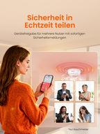 Heiman HM2SA-1W-T Rauchmelder mit Echtzeit-Benachrichtigung per WLAN-App, sofortige Push-Benachrichtigung auf das Smartphone bei Rauchentwicklung.

