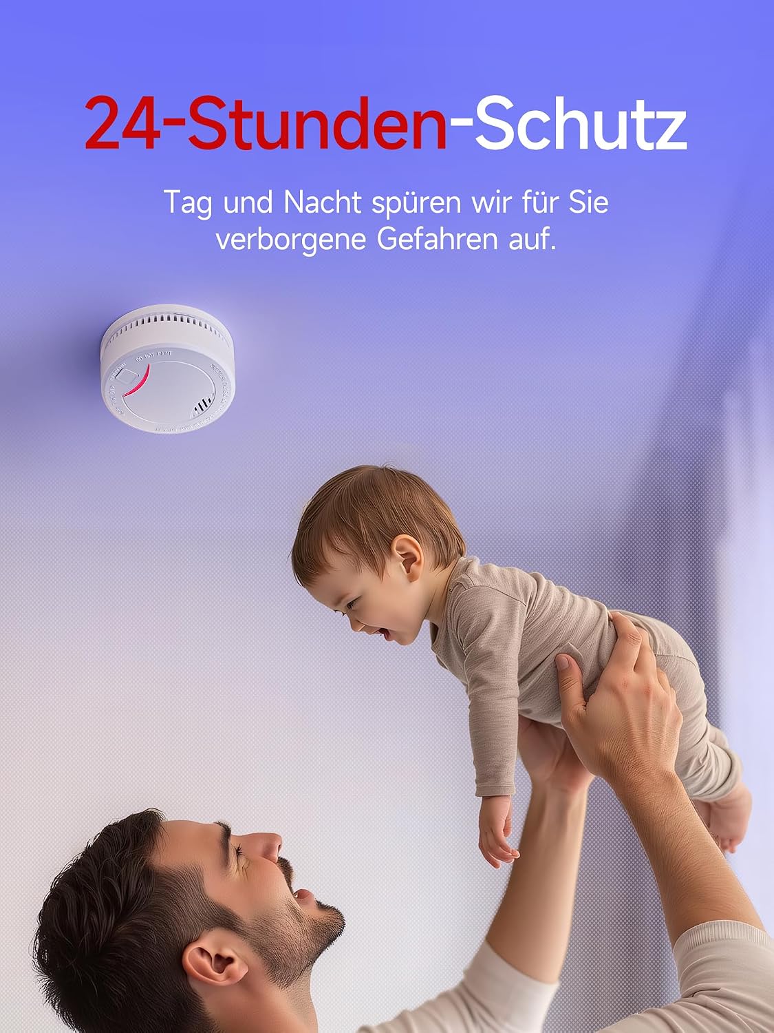 Heiman 626PHS Rauchmelder für 24 Stunden Schutz, zuverlässige Überwachung für die Sicherheit Ihrer Familie, auch nachts.

