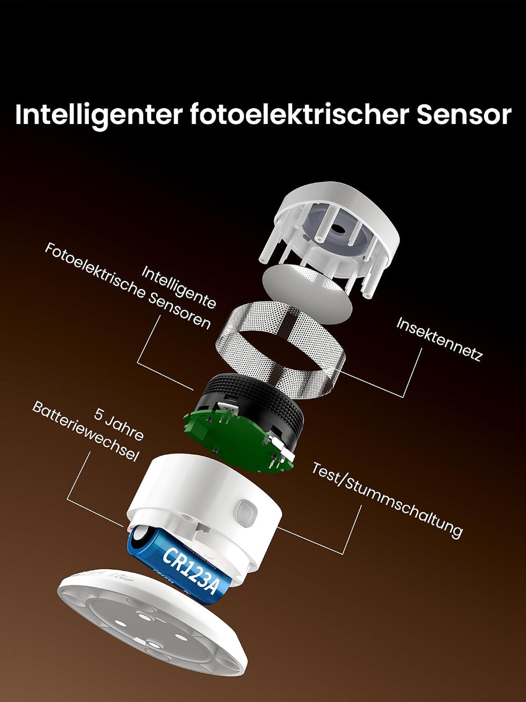 Heiman HS1SA-M Rauchmelder advanced photoelectric sensors and high-performance chips, providing fast response and low false alarm rate.


