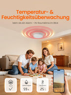 Heiman S1-TM Rauchmelder mit Temperatur- und Feuchtigkeitsüberwachung, intelligente Erkennung für ein gesundes Raumklima.

