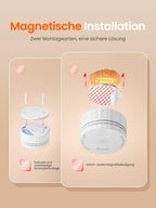 Heiman S1-TM Rauchmelder mit fortschrittlicher Sensortechnologie, präzise Erkennung von Rauch sowie Temperatur- und Feuchtigkeitswerten.

