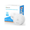 Heiman S1-TM Rauchmelder Matter mit Temperatur- und Feuchtigkeitssensor, Smart Smoke Alarm Matter/Thread, kompatibel mit Apple Home, SmartThings, Homey und Home Assistant.

