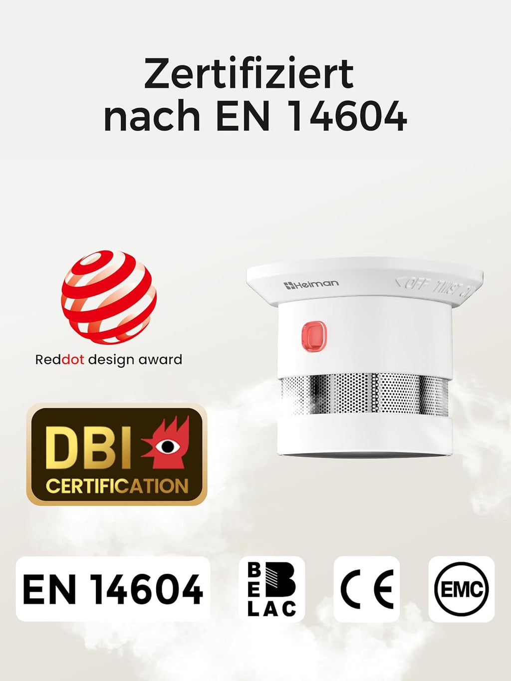 Heiman HS1SA-E Plus Smart Zigbee Rauchmelder Smart für Home Assistant ZHA & Z2M