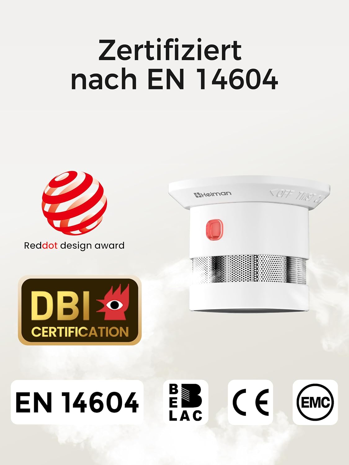 Heiman HS1SA-E Plus Smart Zigbee Rauchmelder Smart für Home Assistant ZHA & Z2M