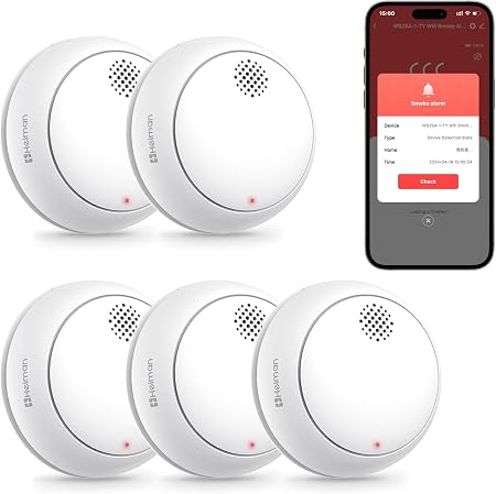 Heiman  WS2SA-1-TY WiFi Rauchmelder mit App und Austauschbarer Batterie
