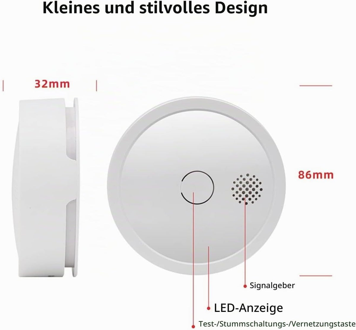 Heiman WS2SA-5 WiFi Smart Rauchmelder, 10 Jahre Fotoelektrischem Sensor
