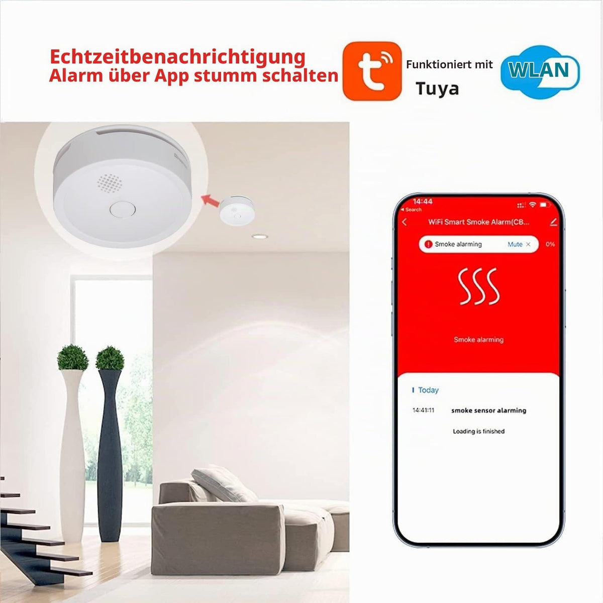 Heiman WS2SA-5 WiFi Smart Rauchmelder, 10 Jahre Fotoelektrischem Sensor
