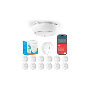 Heiman HM2SA-1W-T Rauchmelder 3er-Set mit Gateway, Smart Smoke Alarm WiFi Set, 3 weiße Rauchmelder mit 10 Jahren Batterielebensdauer und Produktverpackung.

